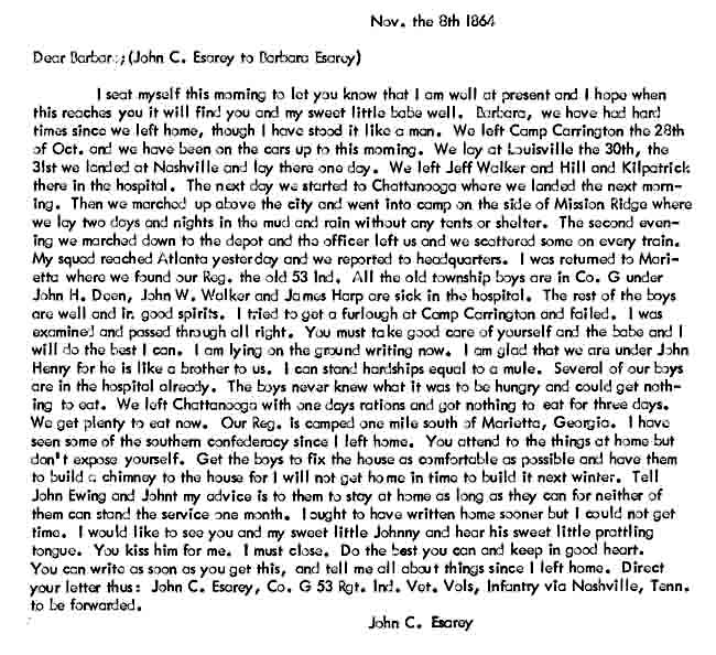 November 8, 1864 letter